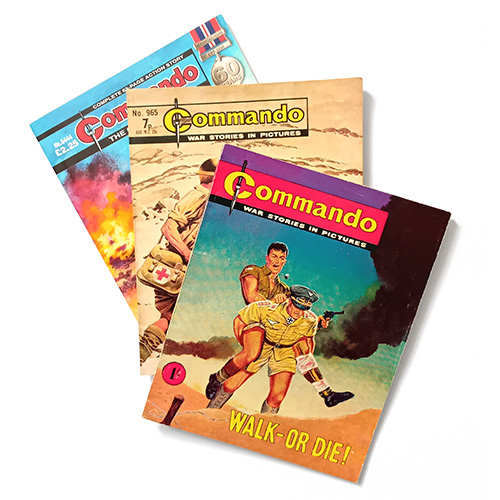 Classic Commando Pocket War Comic Covers Sample Stack